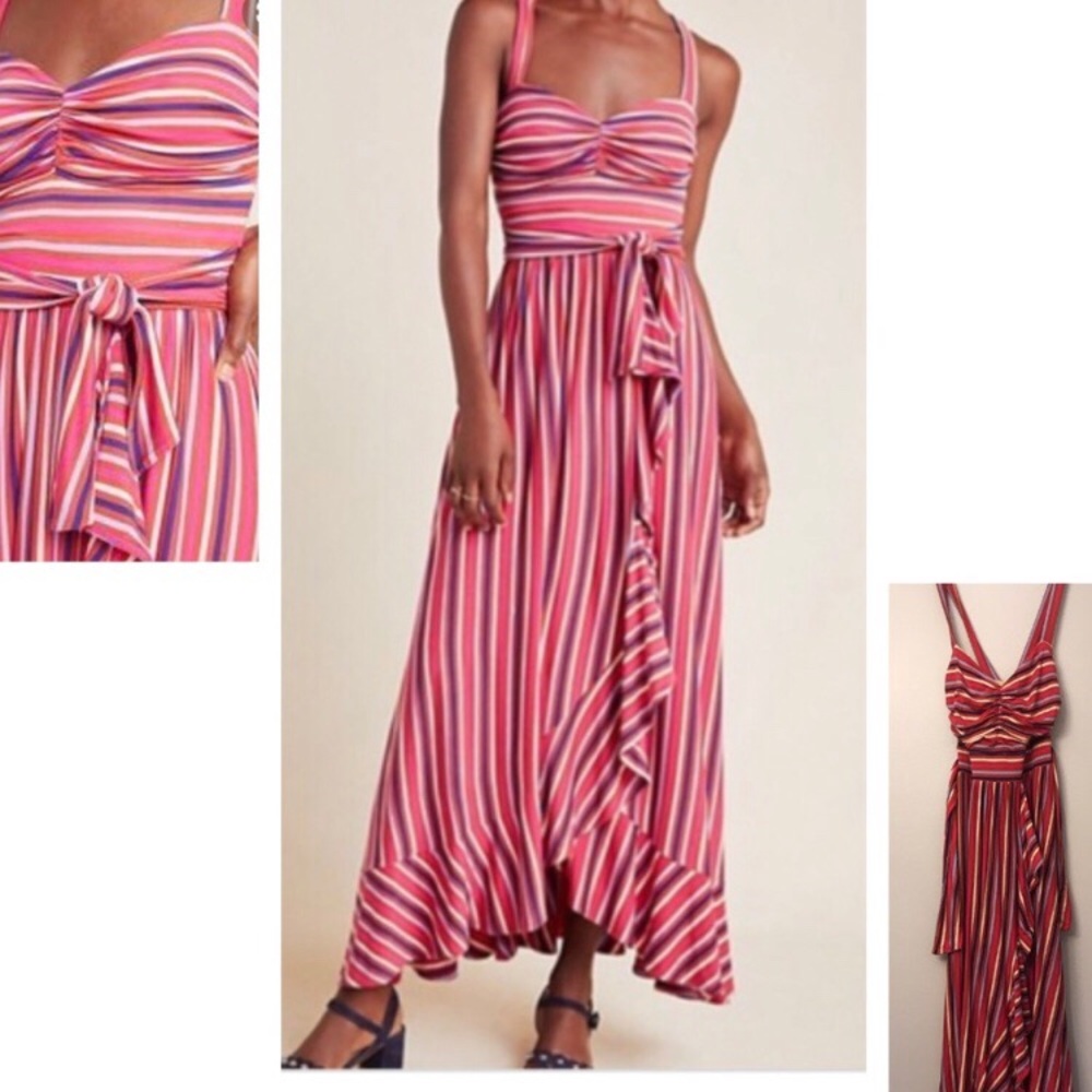 Anthropologie Maeve Gabriela Maxi Oink Combo Dress